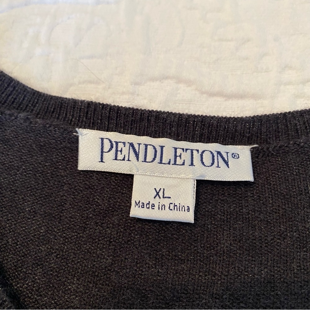 Pendleton 100% Wool Argyle Gray Button Front Card… - image 4